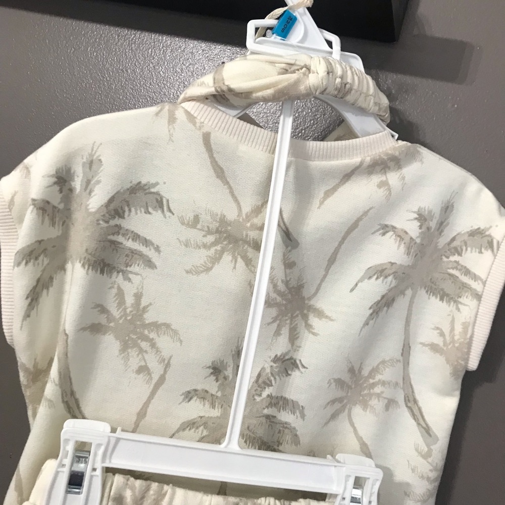 Jessica Simpson baby 24 months cream palms 3 piece outfit - Picture 10 of 13